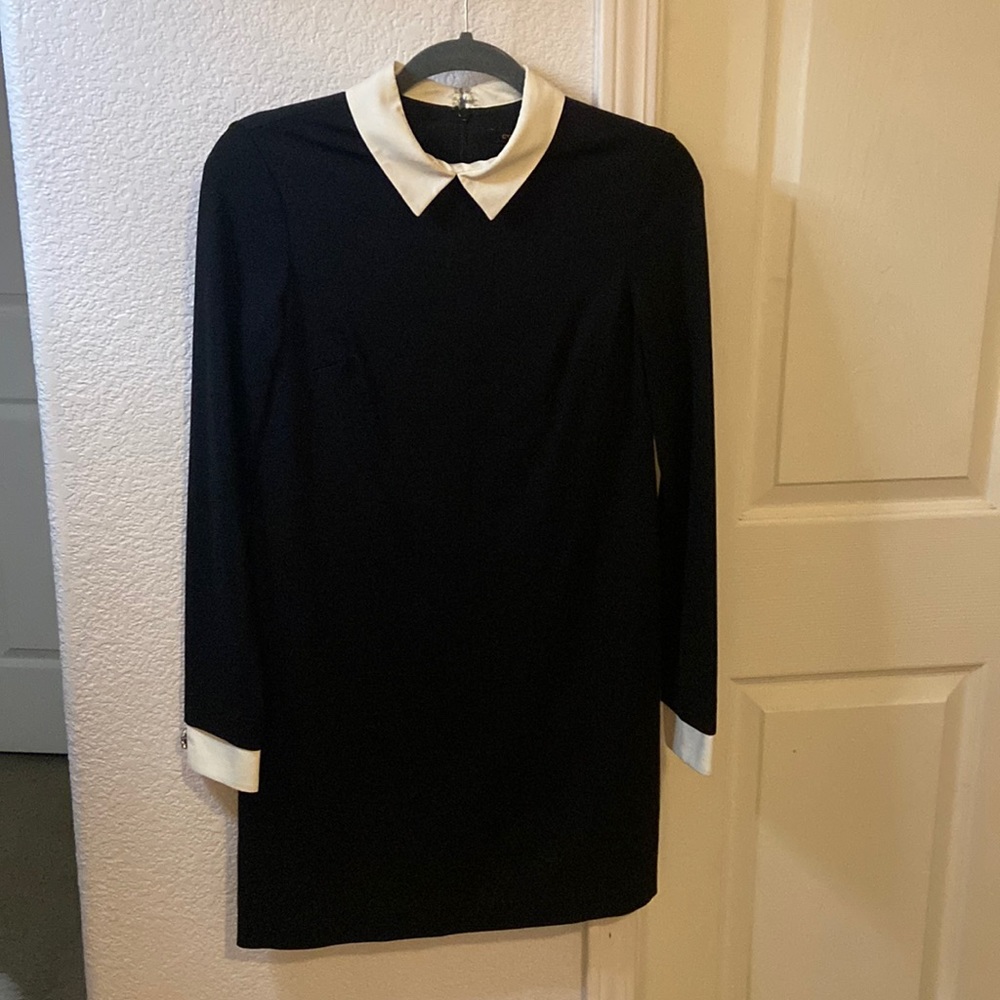 Long sleeve black and white dress